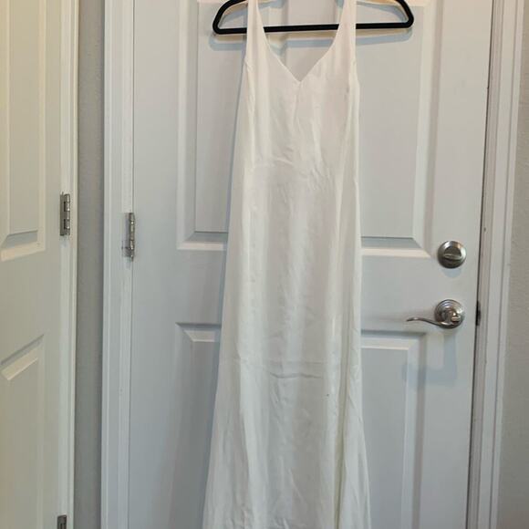 Lulus White Maxi Dress Sz L # 404 - Picture 5 of 9